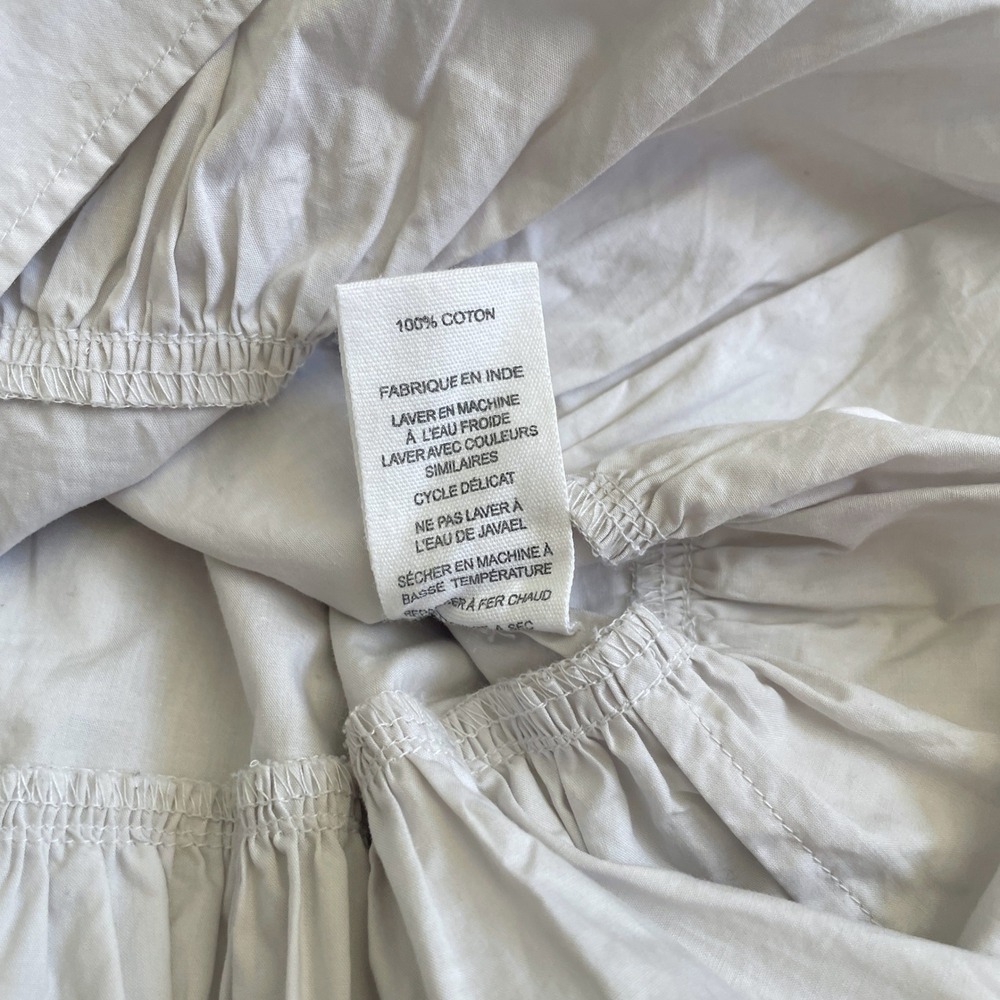 Ulla Johnson Sena Tiered Flutter-Sleeve Ruffle Dress in Dove Light Gray Size 10 - Picture 12 of 13
